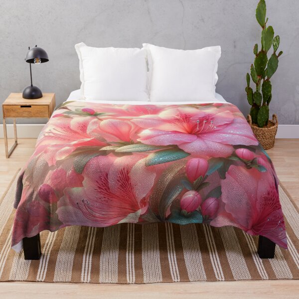 Artikelvorschau, Rosa Blumen Azalea Blumenmuster Hintergrund entworfen und verkauft von Expressions-Sel.
