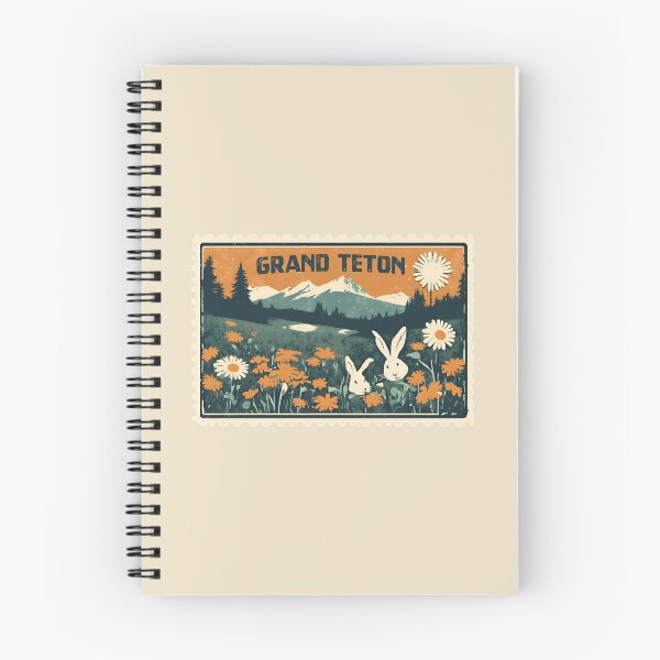 Item preview, Grand Teton Daisy and Mountains Camping with White Rabbits Wyoming designed and sold by wigobun.