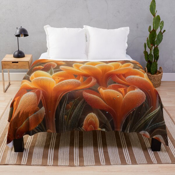 Artikelvorschau, Blumenmuster Hintergrund orange Krokusse entworfen und verkauft von Expressions-Sel.