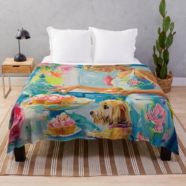 Item preview, Vibrant Kitchen Art: Whimsical Baking Scene with Dog and Floral Decor designed and sold by SophieClimaArt.