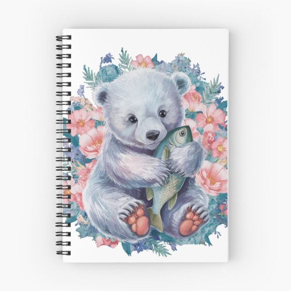 Item preview, Adorable Polar Bear Cub with Floral Accents designed and sold by TheCreativeA.