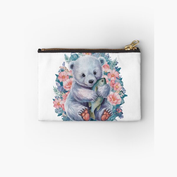 Item preview, Adorable Polar Bear Cub with Floral Accents designed and sold by TheCreativeA.