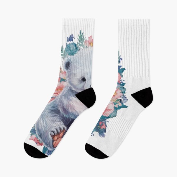 Item preview, Adorable Polar Bear Cub with Floral Accents designed and sold by TheCreativeA.