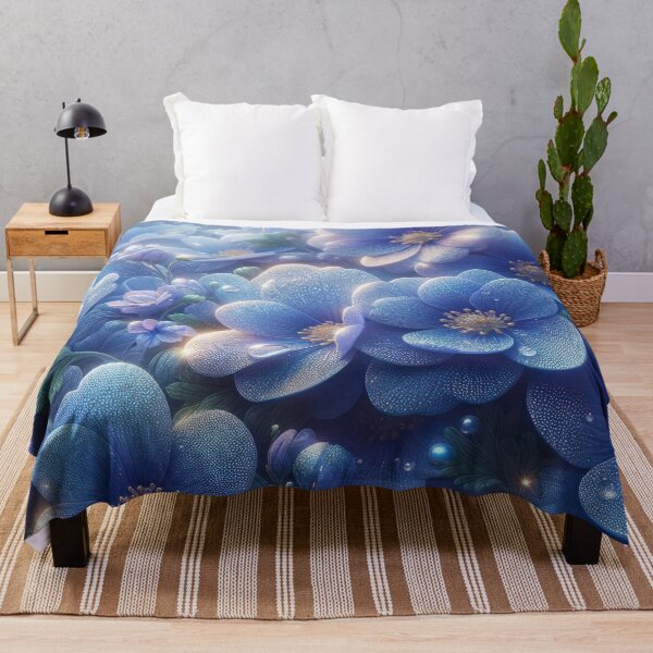 Artikelvorschau, Blaue Blüten Blumenmuster Hintergrund entworfen und verkauft von Expressions-Sel.
