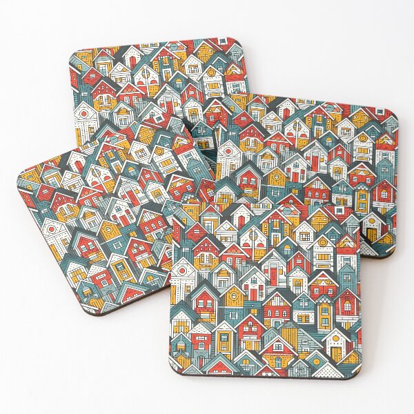 Item preview,  Multicolored houses pattern designed and sold by Haji  Kamora.