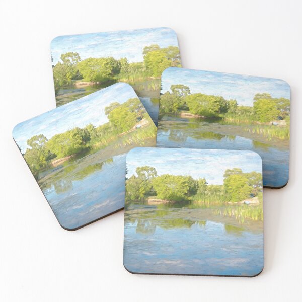 Item preview, Peaceful Pond on a Sunny Day Painting designed and sold by jrtwynam.
