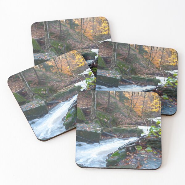 Item preview, River Flowing through an Autumn Forest, Digital Painting designed and sold by jrtwynam.