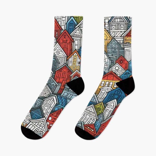 Item preview, Multicolored houses pattern designed and sold by Haji  Kamora.