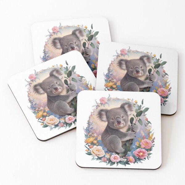 Item preview, Adorable Baby Koala with Floral Accents designed and sold by TheCreativeA.