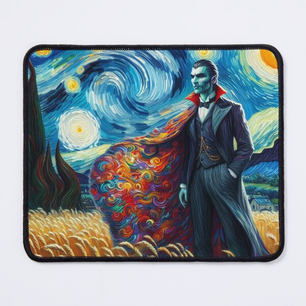 Item preview, Dracula in Van gogh style hammer horror vampires alternative designed and sold by blackdoggdesign.