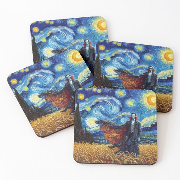 Item preview, Dracula in Van gogh style hammer horror vampires alternative designed and sold by blackdoggdesign.