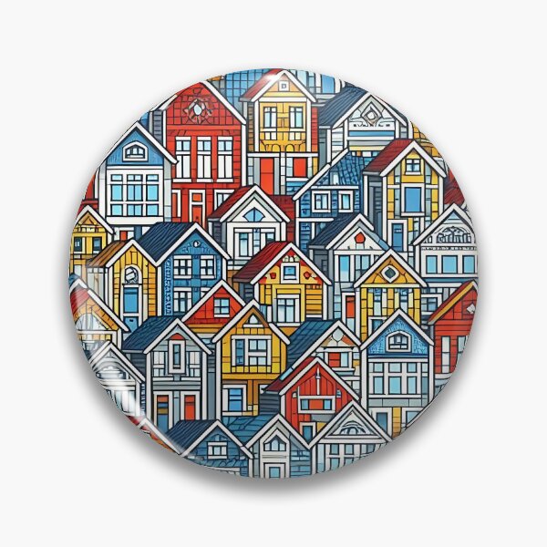 Item preview, Multicolored houses pattern designed and sold by Haji  Kamora.