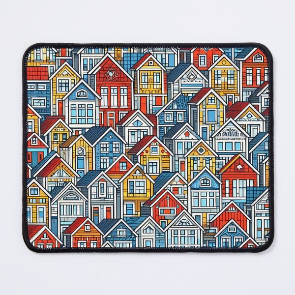 Item preview, Multicolored houses pattern designed and sold by Haji  Kamora.