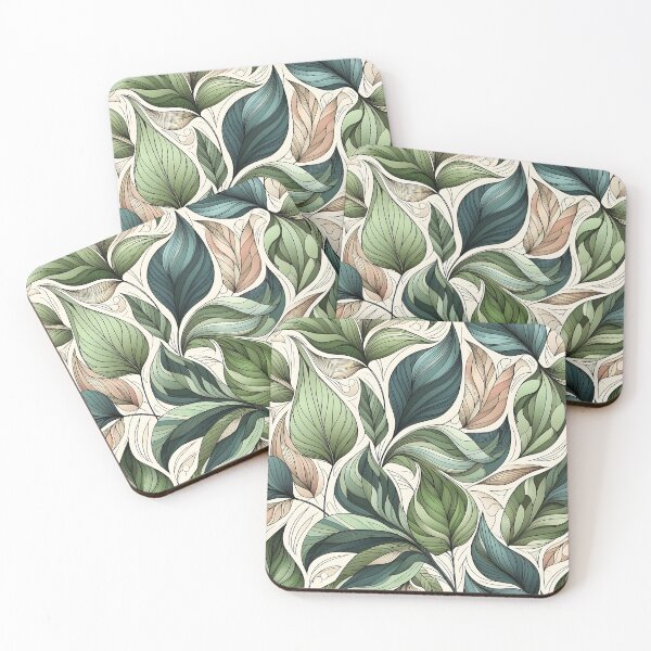 Item preview, Pretty green leaves pattern designed and sold by Haji  Kamora.