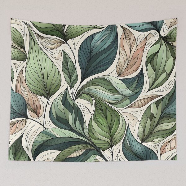 Item preview, Pretty green leaves pattern designed and sold by Haji  Kamora.