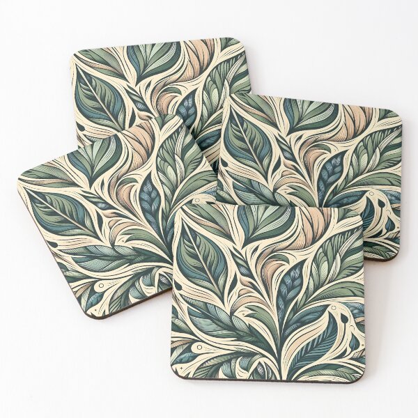 Item preview, Pretty green leaves pattern designed and sold by Haji  Kamora.