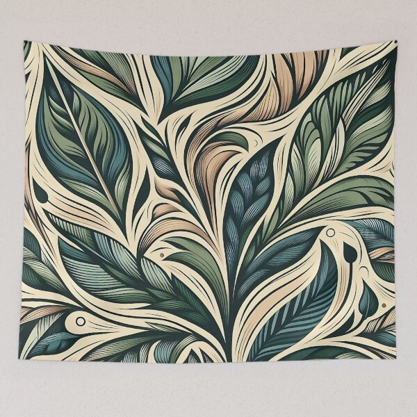Item preview, Pretty green leaves pattern designed and sold by Haji  Kamora.