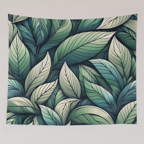 Item preview, Pretty green leaves pattern designed and sold by Haji Kamora.