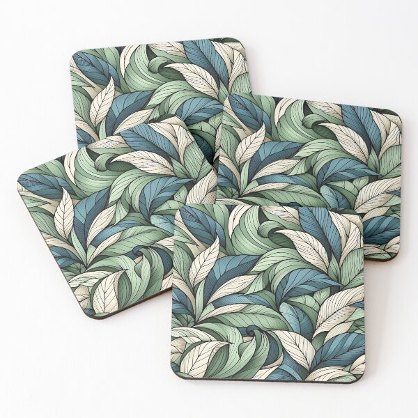 Item preview, Pretty green leaves pattern designed and sold by Haji  Kamora.
