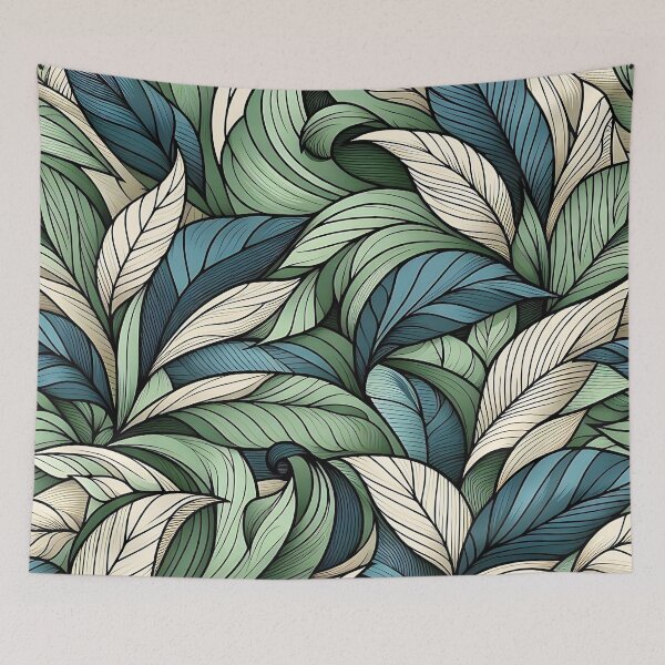 Item preview, Pretty green leaves pattern designed and sold by Haji  Kamora.