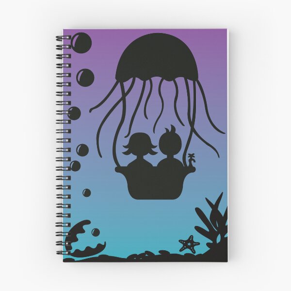 Artikelvorschau, Unterwasserabenteuer mit Quallen - Paisley & Gabe - Blau/Pink entworfen und verkauft von SquareKeyStudio.