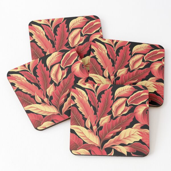 Item preview, Pretty red leave pattern designed and sold by Haji  Kamora.