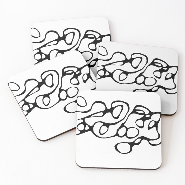 Item preview, Modern Black Neurologic Line Pattern on White designed and sold by RonelBroderick.