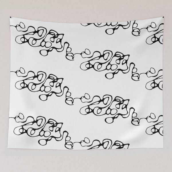 Item preview, Modern Black Neurologic Line Pattern on White designed and sold by RonelBroderick.