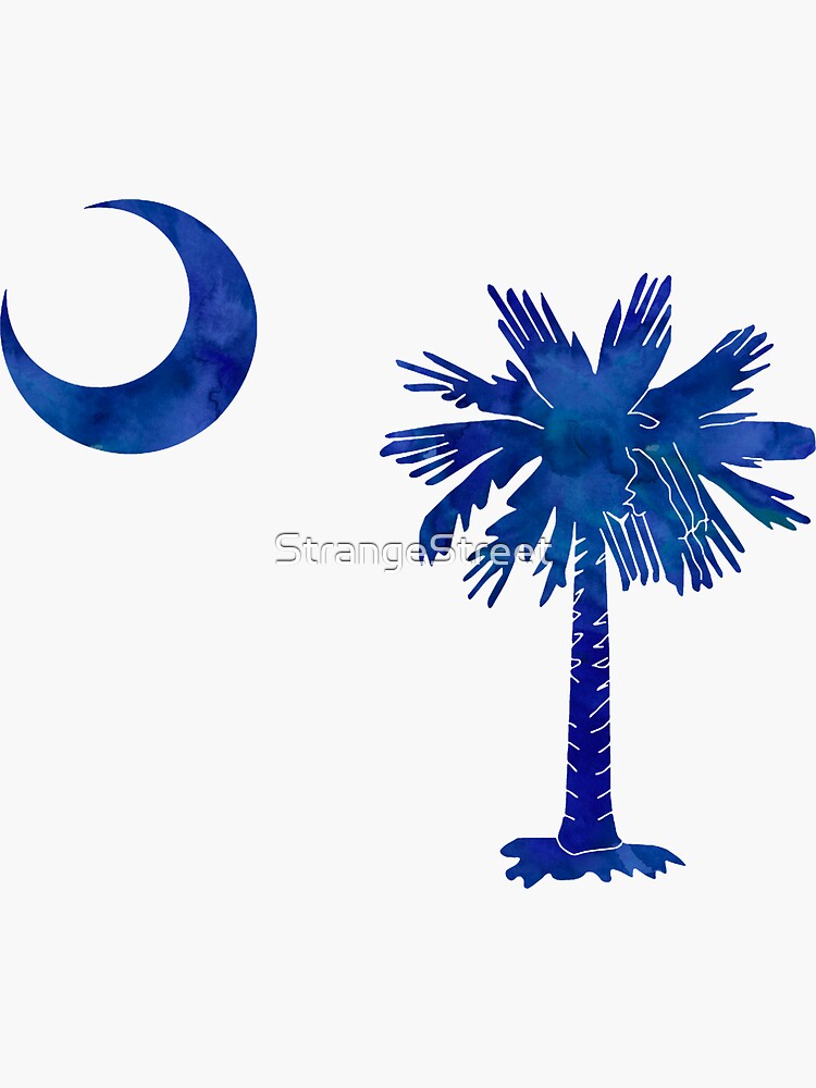 South Carolina Palm Great For Beach Vacation Sticker By Strangestreet Redbubble 