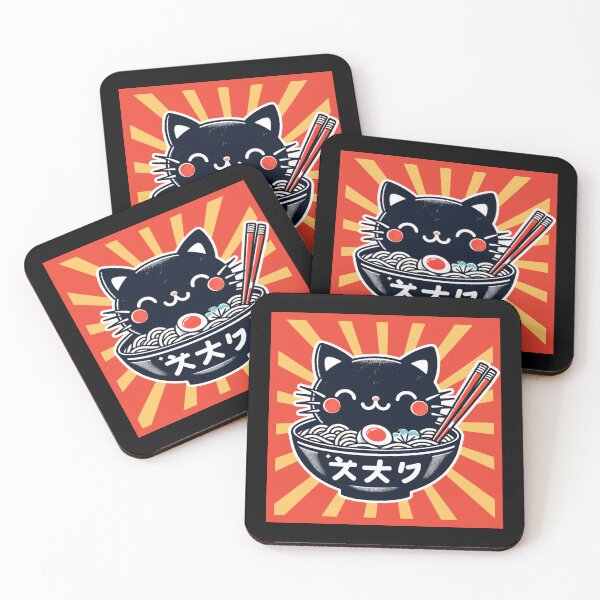 Item preview, Kawaii Vintage Style Japenese Ramen Cat designed and sold by WildPalette-Art.