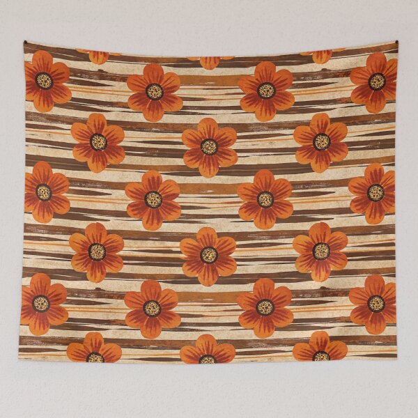 Item preview, Pattern Autumn Retro Flowers designed and sold by AOCollections.
