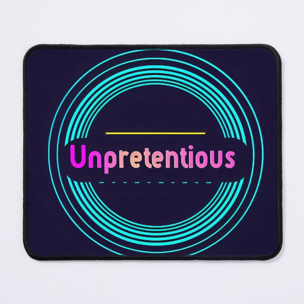 Item preview, "Unpretentious" in a retro 80s style circular logo. designed and sold by Art-Vortex-fr.