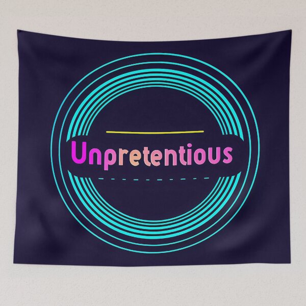 Item preview, "Unpretentious" in a retro 80s style circular logo. designed and sold by Art-Vortex-fr.