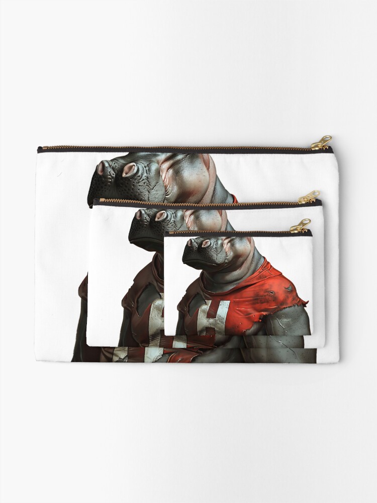 Thumbnail 2 of 4, Zipper Pouch, Hardy Hippo designed and sold by RENcraft.