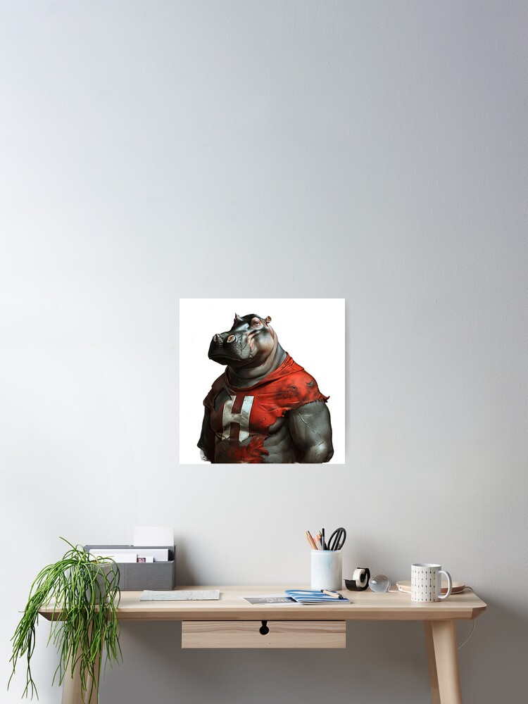 Thumbnail 2 of 3, Poster, Hardy Hippo designed and sold by RENcraft.