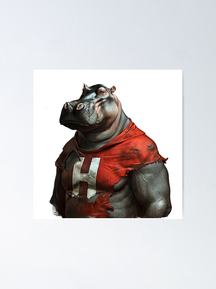 Thumbnail 1 of 3, Poster, Hardy Hippo designed and sold by RENcraft.