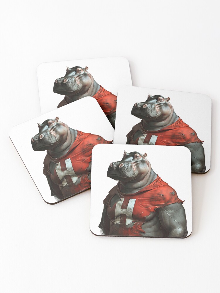 Thumbnail 1 of 5, Coasters (Set of 4), Hardy Hippo designed and sold by RENcraft.