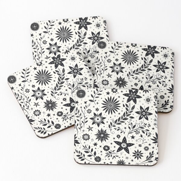 Item preview, Black and White  Floral Pattern designed and sold by GraphicsClub.