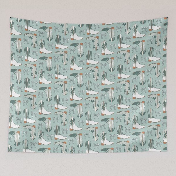 Item preview, Cowboy Boots and Cowgirl Boots with Coquette Ribbons pastel blue designed and sold by Caroline Rausch.