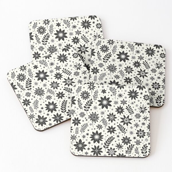 Item preview, Black and White Floral Pattern designed and sold by GraphicsClub.