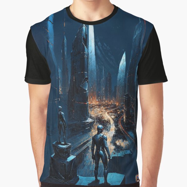 View Of A Future Yet Defined Astonding AI Concept Art by Xzendor7 Graphic T-Shirt