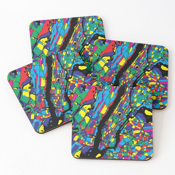 Item preview, New York City Map - Colorful Abstract Art Print designed and sold by Stadify.