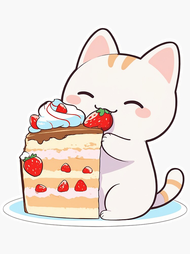 Cat Eating a piece of cake