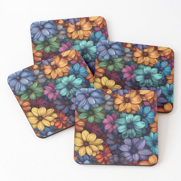 Artikelvorschau, Lebendiges buntes Blumenmuster entworfen und verkauft von NicolasGlowArt.