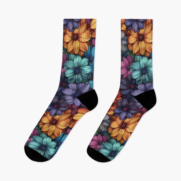 Artikelvorschau, Lebendiges buntes Blumenmuster entworfen und verkauft von NicolasGlowArt.
