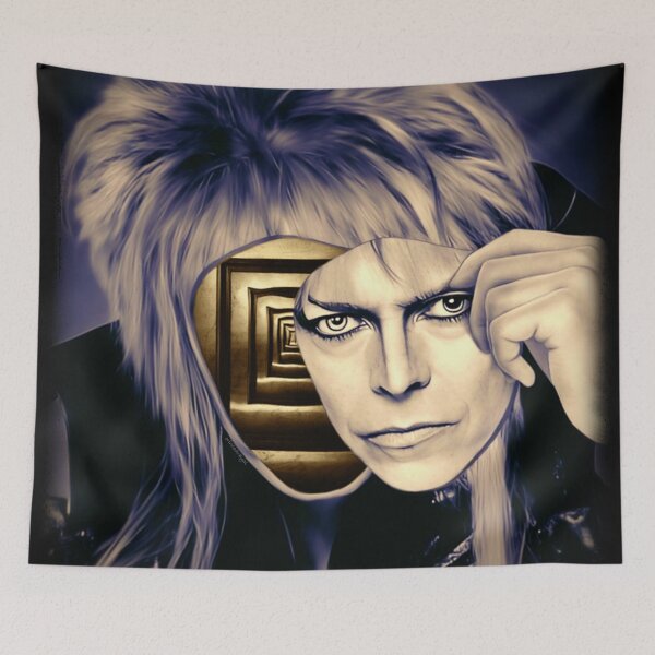 Item preview, Duotone Labyrinth Goblin King Surreal Maze Mask designed and sold by orionlodubyal.