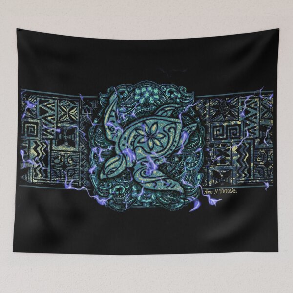 Item preview, Retro Hawaiian Tribal Turtle Dive WIth Water Highlights Shirt Design 035 designed and sold by sunnthreads.