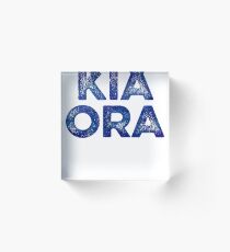 Kia Ora NZ Gift For Beach Vacation Acrylic Block