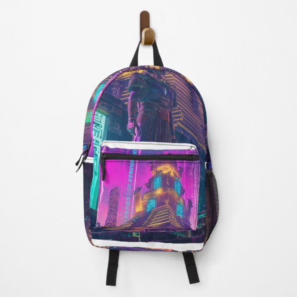 Item preview, Ancient Sumerian gods in a neon cyberpunk city designed and sold by deepglitchart.
