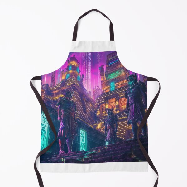 Item preview, Ancient Sumerian gods in a neon cyberpunk city designed and sold by deepglitchart.
